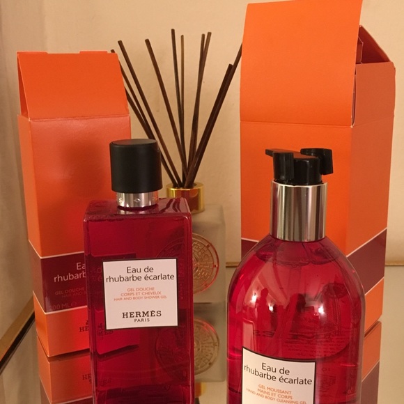 hermes rhubarb shower gel